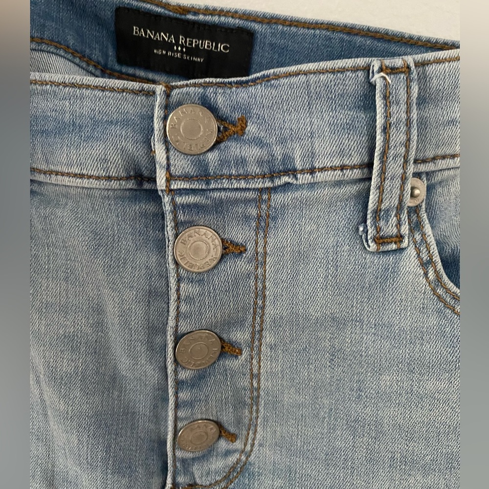 High rise button up skinny jeans